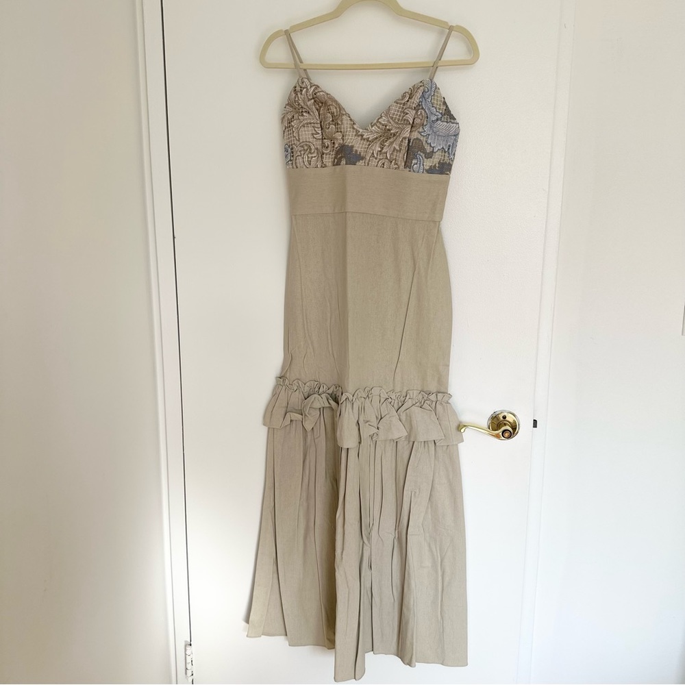NWOT Limited Edition Handmade Ruffled Maxi Dress with Lace Detail